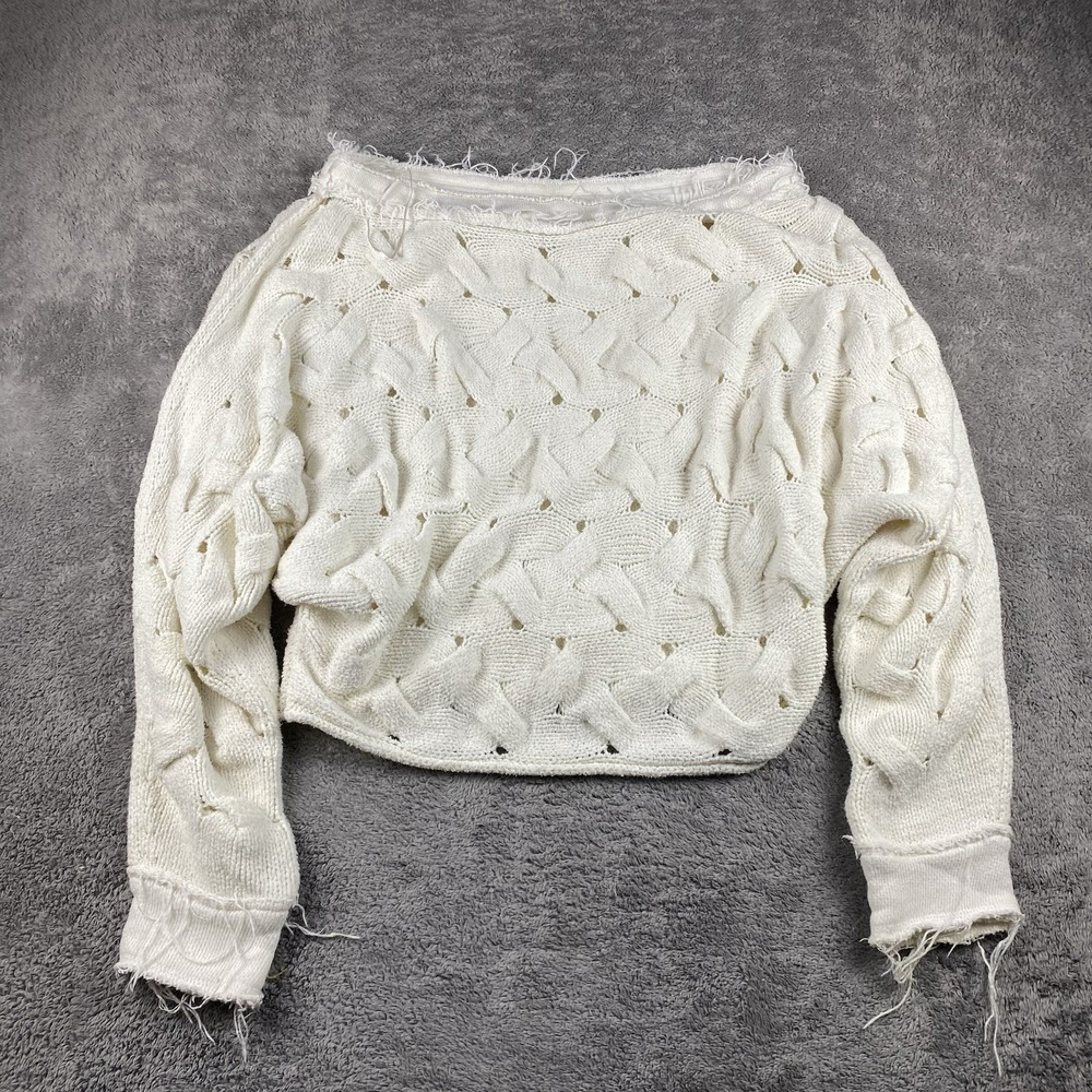 Free People Desert Sands Cable‎ Pullover Womens XS Ivory